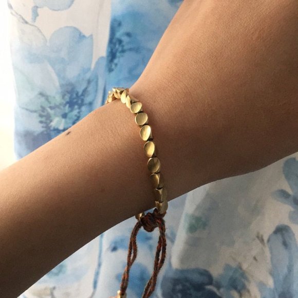 Handmade Tibetan Buddhist Woven Copper Beads Cotton String Unisex Bracelet Gift - Picture 7 of 7